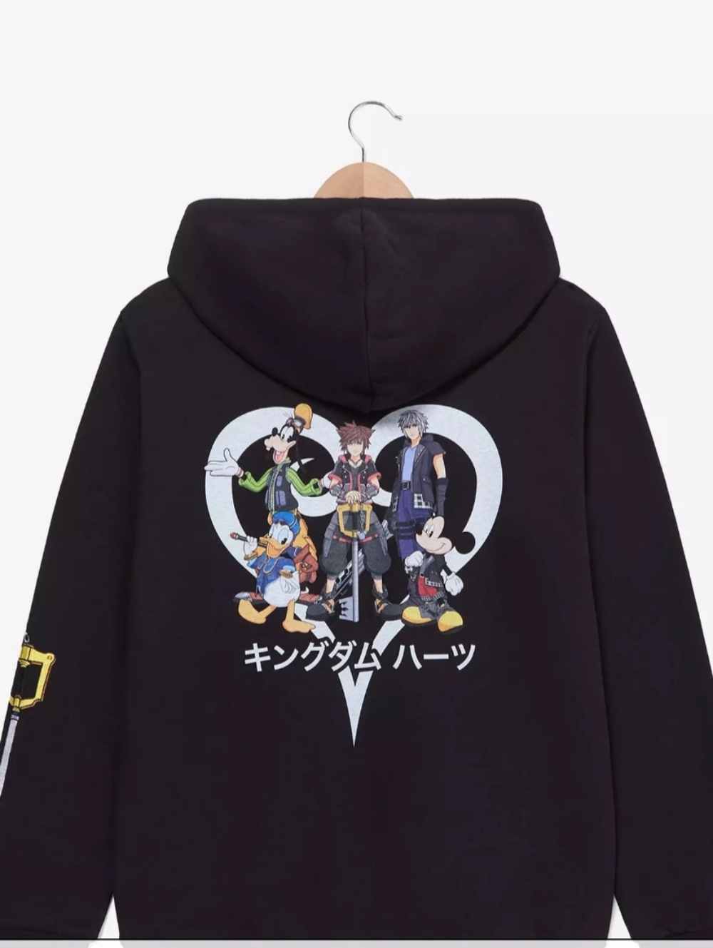 Box Lunch Disney Kingdom Hearts Patchwork Logo Zippered Hoodie - L